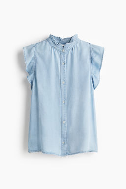 Blusa denim con volantes