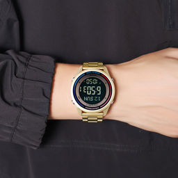 Часы наручные Skmei мужские электронные спортивные 2412gold-steel