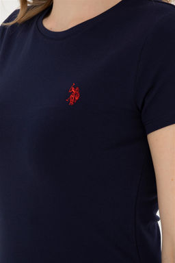 Женская темно-синяя базовая футболка Неожиданная скидка в корзине - U.s. polo assn фото 7