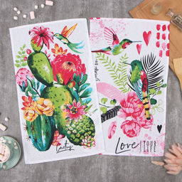 Набор полотенец кух. Доляна Счастливые птички 35х60см-2шт, 100% хл 100%хл