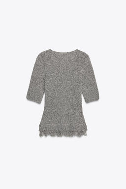 FITTED KNIT TOP WITH FRINGING - Zara фото 5