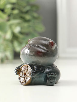 Фигурка для чайной церемонии "Кот с монетой привлечение богатства" меняет цвет 6х5,5х5,5 см   109269