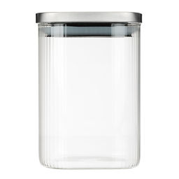 Банка для хранения 1000мл, 14*10см, с мет.крышкой,стекло VETTA Рельеф арт. 828-325 - Полимербыт фото 2