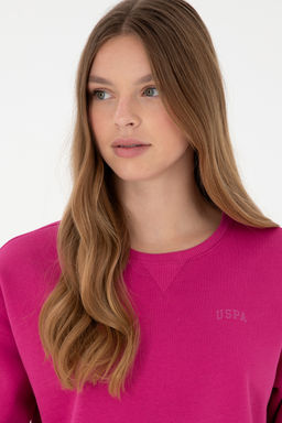 Женский базовый свитшот с круглым вырезом цвета фуксии - U.s. polo assn фото 16