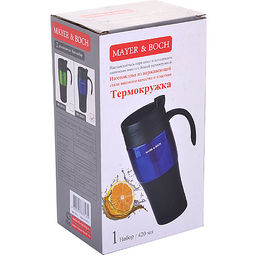 30541 Термокружка 420 мл нерж СИНЯЯ MB (х32) - Mayer&boch фото 3