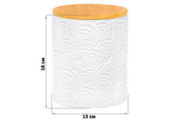 Банка д/хранения 1,2 л 13*13*16 см Розы с дер. крышк. с сил. упл - Elan gallery фото 2