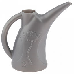 Лейка для комнатных растений пластмассовая 2л "Лотос", 27,5х11,5х29см, пищевой полиэтилен, серый (Россия)