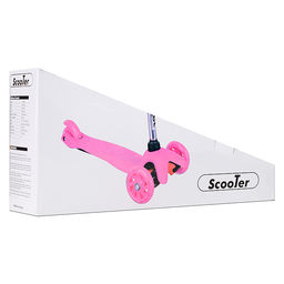 Самокат оранжевый, 3-х колесный, светящиеся колёса, в коробке