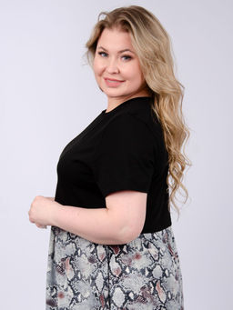 Платье Виттория, вискоза/кулирка До 60 размера - Малина фото 74