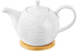 Чайник 900 мл 22,5*13*14 см Лоза на деревянной подставке