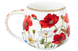 Кружка 400 мл 13*10*8,5 см Маки бочонок, NEW BONE CHINA - Elan gallery фото 5