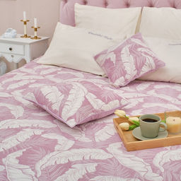 Покрывало хлопковое Этель Перья 180х2405 см, цвет фиолетовый, 100%хлопок, 300гр/м2  фото 3