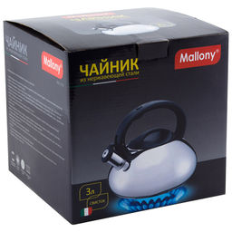 Чайник со свистком 3,0 л нжс, полиров. цельномет. арт. MAL-109, 910071