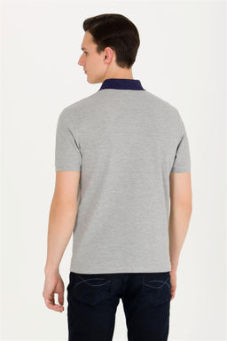 U. S. Polo Assn Мужская серая меланжевая футболка с воротником-поло - U.s. polo assn фото 11