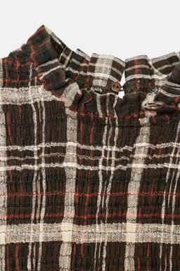 CHECK SMOCKED SHIRT - Zara фото 16