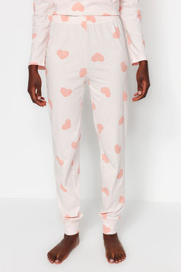 Trendyolmilla Beyaz %100 Pamuklu Kalpli Orme Pijama Tak?m? THMAW21PT0566  фото 6