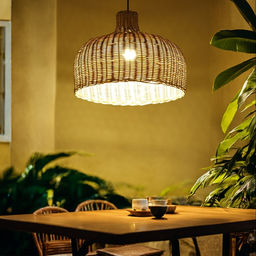Светильник потолочный из ротанга «Стефан», 1×120 Вт, Е27, 40×40×30 см