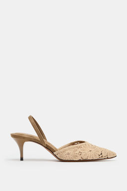 ZAPATO TAC?N BORDADOS / Blanco Crudo - Zara фото 2