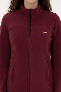 Kad_n Bordo Fermuarl_ Dik Yaka Polar Sweatshirt - U.s. polo assn фото 6
