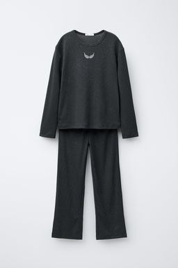 AGES 6-14 / EMBROIDERED GLITTER PYJAMAS
