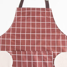 Фартук Доляна с карманами в клетку цв.бордо, 70*65 см  фото 4