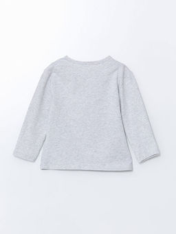 Bisiklet Yaka Bask?l? Erkek Bebek Sweatshirt ve E?ofman Alt 2li Tak?m