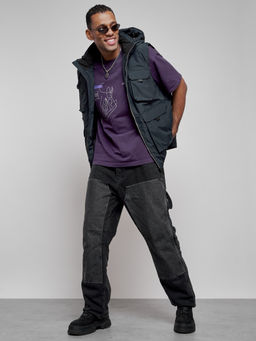 Куртка - жилетка трансформер с подогревом 2 в 1 мужская зимняя темно-синего цвета 6668TS - Mtforce фото 16