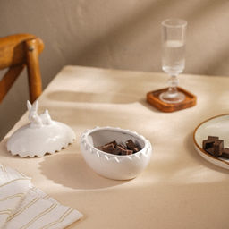 Конфетница SL Home «Пасхальные кролики», 470 мл, 15.5×12×16 см, доломит, белая