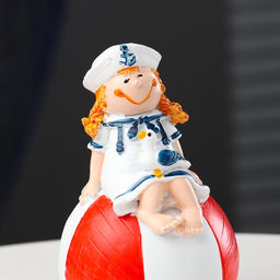 Фигурка «Девочка-морячка на шаре», красный, 12 см