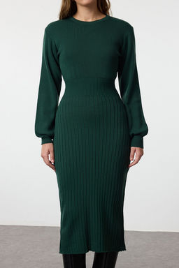 TRENDYOLMILLA Siyah Midi Triko A-Line Formda Elbise TWOAW25EL00023  фото 4