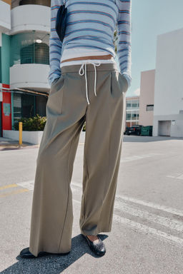 WIDE LEG TROUSERS WITH DOUBLE WAISTBAND - Zara фото 13