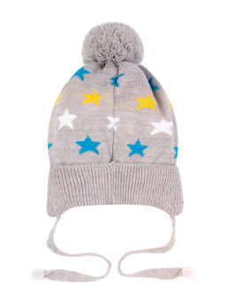 Шапка вязаная светло-серая Ш-082/1 (46)