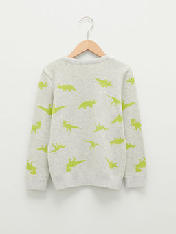 Bisiklet Yaka Desenli Uzun Kollu Erkek ?ocuk ?nce Triko Kazak - Waikiki фото 2