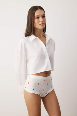 Beyaz-Cok Renkli 3lu Pointel Hipster Lastikli Kalp Hipster Kulot THMAW26KU00021 - Trendyolmilla фото 5