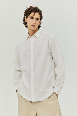 Camisa en mezcla de lino Regular Fit - H&m фото 2