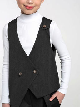 Синий школьный жилет для девочки Mooriposh, модель 1121 фото 12