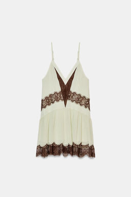 SHORT DRESS WITH CONTRAST LACE - Zara фото 10