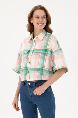 Женская рубашка лососевого цвета с длинным рукавом Неожиданная скидка в корзине