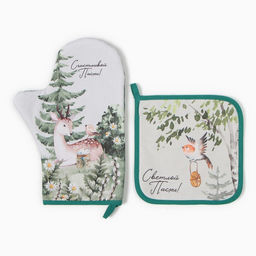 Набор кух. Этель Лесная сказка варежка-прихватка 20х28см, прихватка 19х19см,100% хл  фото 6