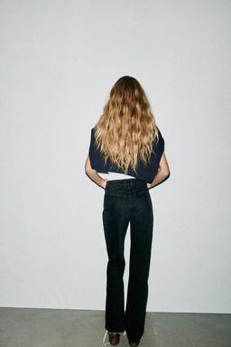 TRF HIGH-WAIST STRAIGHT LEG JEANS - Zara фото 4