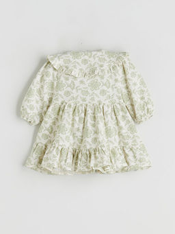 Bebe Yaka ?i?ekli K?z Bebek Elbise