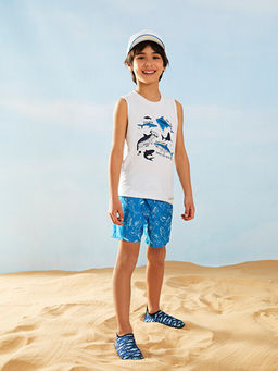 Bask?l? Erkek ?ocuk Deniz Ayakkab?s?