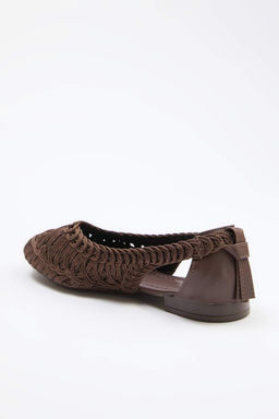 Trendyol Shoes Bej Orgu Desenli Badem Burun Kad?n Babet TAKSS25BE00027 - Trendyolmilla фото 17