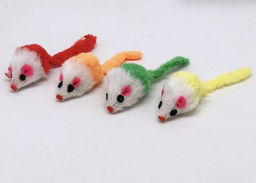 Мышь мех искуст. Пушистая разноцв 4 см Чистый Котик СТ12073 1/40 CT12073