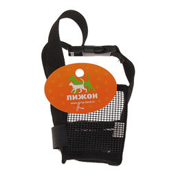 Намордник сетчатый с двойной фиксацией, размер M (дл.по носу 10см,обхват морды 20 см),чёрный - Пижон фото 6