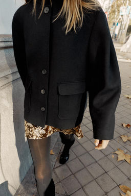SHORT WOOL COAT WITH HIGH NECK - Zara фото 12