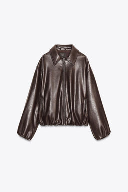 FAUX LEATHER BOMBER JACKET - Zara фото 8