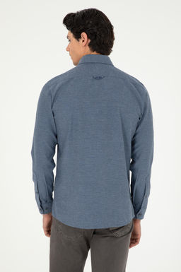 Мужская базовая рубашка цвета индиго с длинным рукавом - U.s. polo assn фото 12