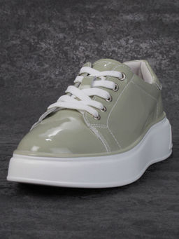 05-PDD215-3 GRAY GREEN Кроссовки женские (натуральная кожа) - Фабричный китай фото 6