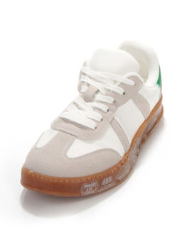 05-6016-2 WHITE/BEIGE Кроссовки женские (искусственные материалы) - No name фото 5